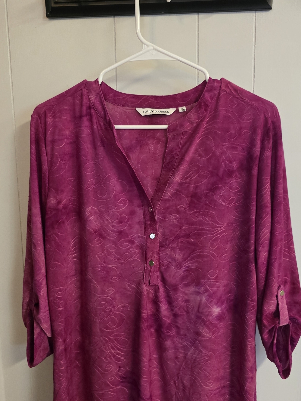 Emily Daniels Magenta Split-Neck Tunic